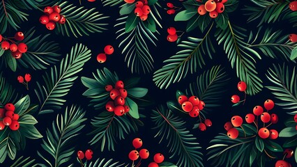 christmas background with christmas tree seamless