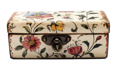 Hand-painted wooden keepsake on transparent or white background,png