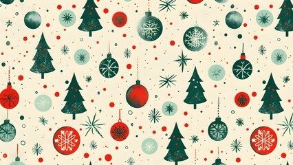 christmas background with christmas tree seamless