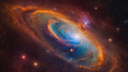 Obraz premium Nebula and galaxies in space. Abstract cosmos background. Universe science astronomy.