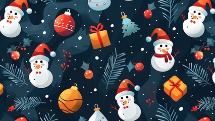 christmas background with christmas tree seamless