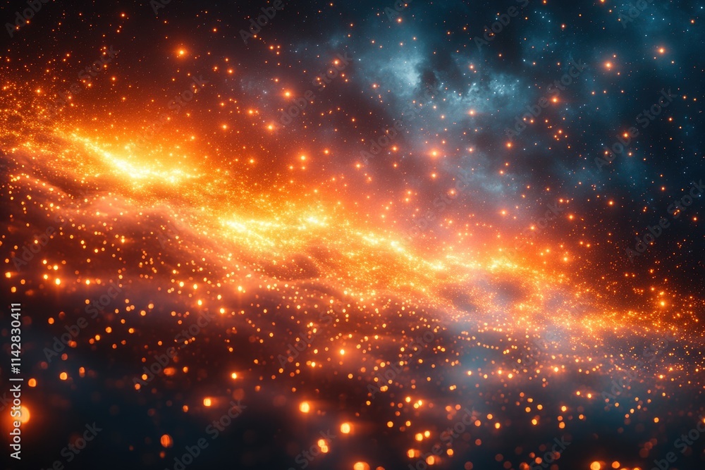 Poster a dark space filled with countless stars, perfect for astronomy and science projects