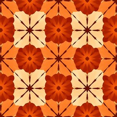 Geometric Tile Pattern in Rust and Orange 