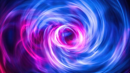 Abstract swirling light patterns in blue and pink hues