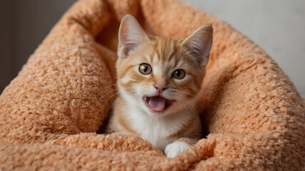 orange cat on a sofa