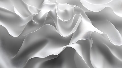Obraz premium Abstract Draped Fabric White Soft Texture Waves