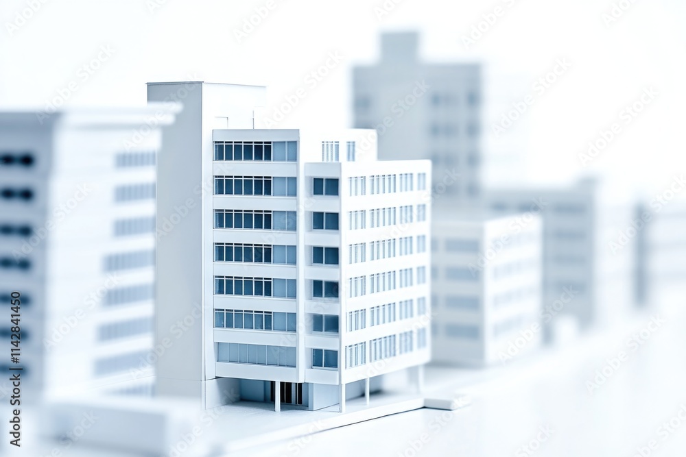 Poster Office building with many windows and modern design