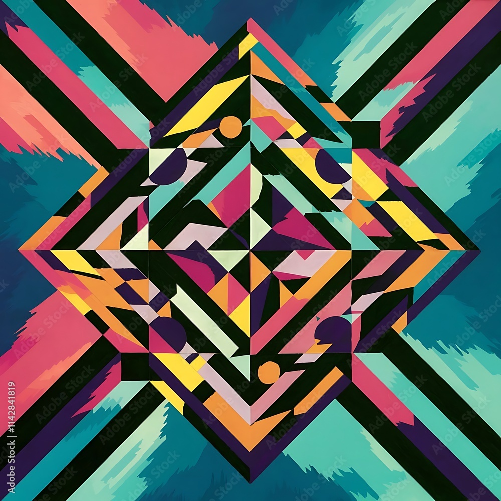 Poster abstract background with geometric pattern