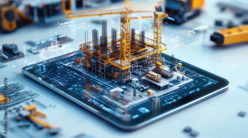 Aufkleber streamlining construction processes with a tech-enabled ar app icon modern building projects