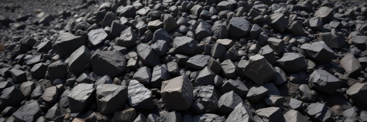 Lump coal, mountainous texture; shadows and highlights show depth, fossil fuel, energy production, energy