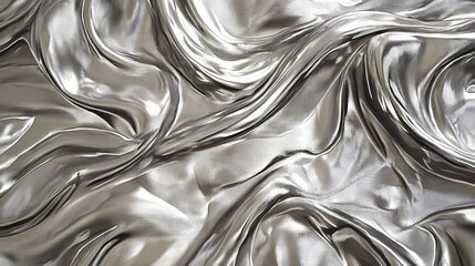 Shiny silver fabric with a wave pattern on it. Resplendent. Illustration