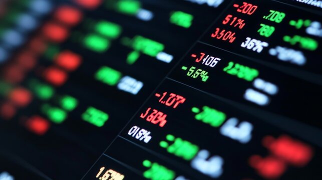 Market Data Display with Flat Design and Bright Colors