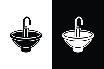 Sink icon vector on White Background ,Vector Art Illustration on white background.