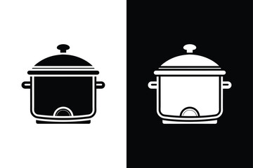 Slow cooker icon vector on White Background ,Vector Art Illustration on white background.