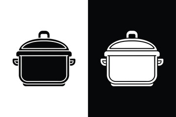 Slow cooker icon vector on White Background ,Vector Art Illustration on white background.