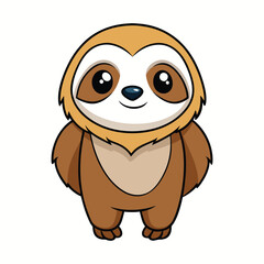 Obraz premium Cute Cartoon Sloth