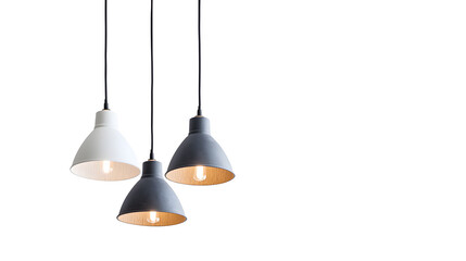 Modern pendant lamp hanging, isolated on a white background