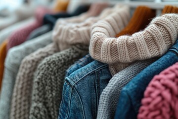 Clothing accessories, sweater display, retail storage