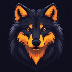 Fototapeta premium Sleek Wolf Emblem - Minimalistic Vector Logo