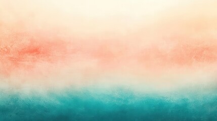Fototapeta premium gradient blend of teal and coral hues, soft focus with illuminated highlights, warm sunbeam effect creating a dreamy atmosphere