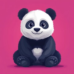 Sleek Minimalist Panda Emblem - Graphic Design Element