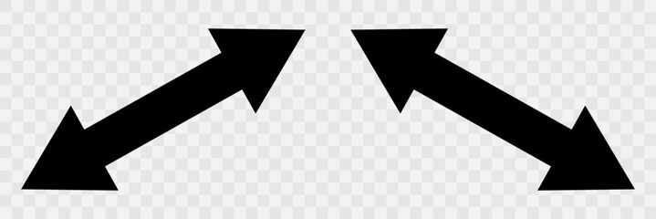 Straight long arrow icons set. Set of different arrow icons indicating various directions, Double arrow icon set. Two side arrows icon symbol. up and down, left and right long arrows icon. eps10