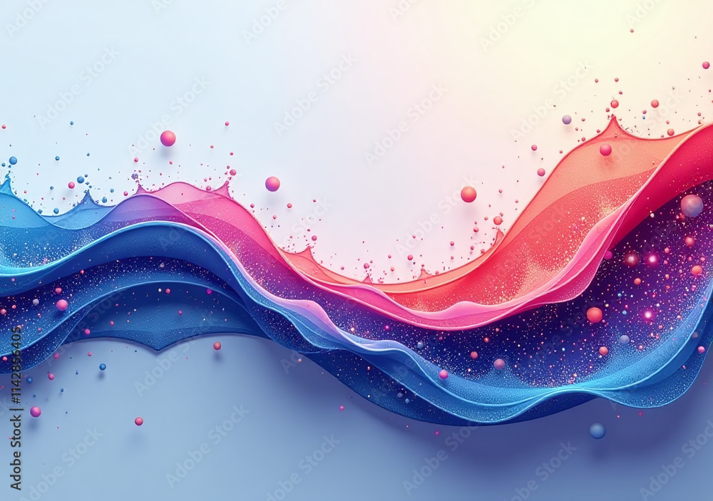 Poster abstract waves motion create flowing particle effects modern designs brochures flyers banners using 