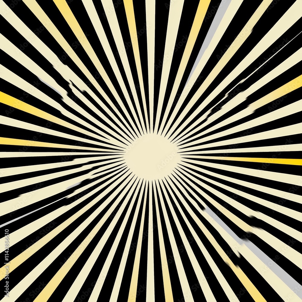 Poster a dynamic radial pattern featuring bold lines and vibrant colors, ideal for backgrounds and design p