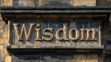 Wisdom is written in a stone wall