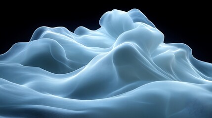 Obraz premium Abstract Blue Fabric Wave Landscape