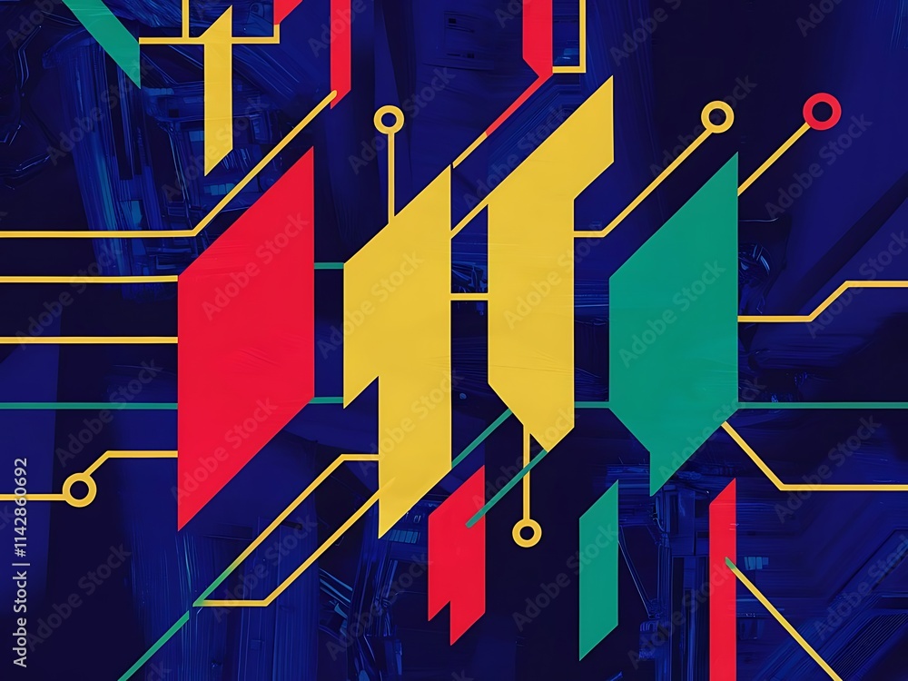 Aufkleber abstract background with colorful geometric elements technology design