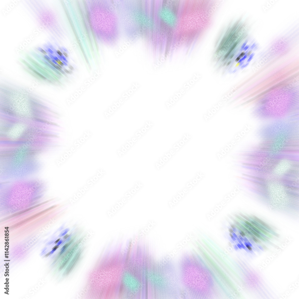 Wall mural an abstract transparent iridescent color blur burst design element.