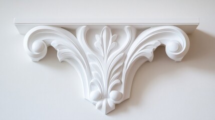 Elegant White Corbel with Intricate Design