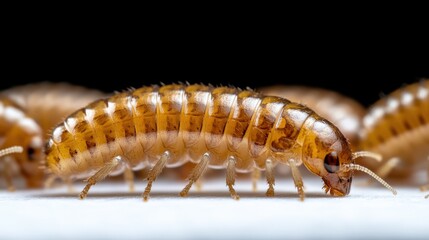 A close-up of numerous brown mealworms, showcasing their segmented bodies and shiny texture, highlighting their role in ecology.