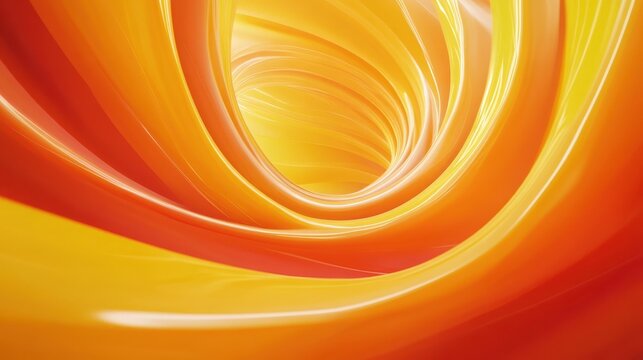 Abstract Orange Yellow Swirling Spiral Design