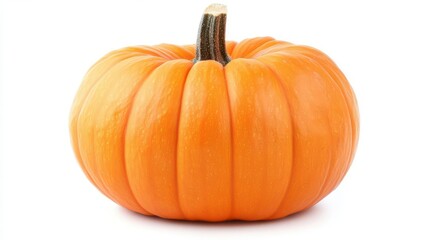 Obraz premium fresh, vibrant pumpkin displayed against a clean white background, showcasing its rich color and texture, perfect for seasonal themes and food-related content