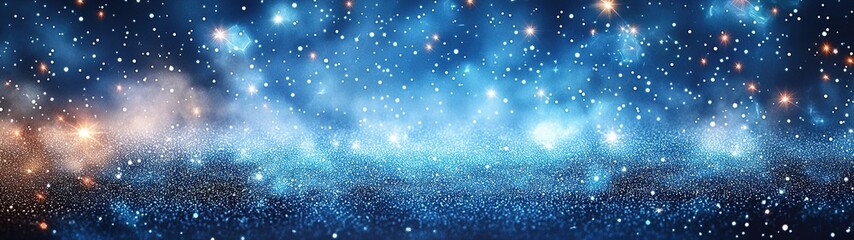 Fototapeta premium A beautiful blue background with stars falling from the sky, creating an enchanting and magical atmosphere.