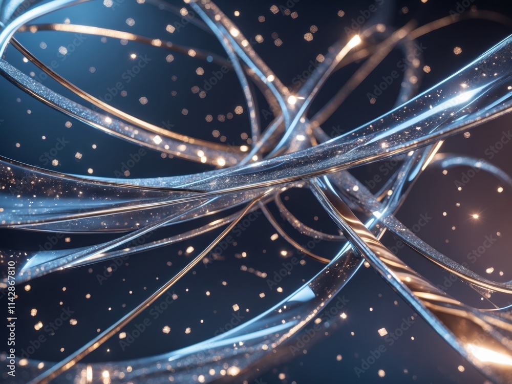 Aufkleber glittering strands weave through a cosmic backdrop creating an enchanting visual spectacle