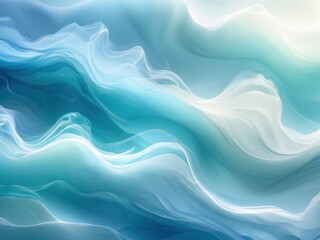 Swirling currents of blue and white dance across a textured canvas, creating a serene underwater vista