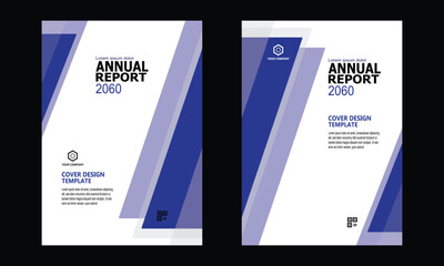 Modern Annual Report Cover Design Template magazine proposal brochure flyer blue white vector eps