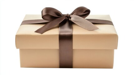 isolated gift box tied with a perfect ribbon on a white background, evoking a sense of anticipation and joy, ideal for holiday promotions or special occasions