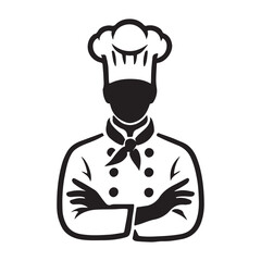 A Chef Silhouette Illustration with Crossed Arms