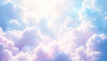 Soft cloud-like gradients in soothing shades of blue and white create a calming visual, ideal for advertisements, backgrounds, and serene themes.

