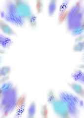 An abstract transparent iridescent color blur burst design element.