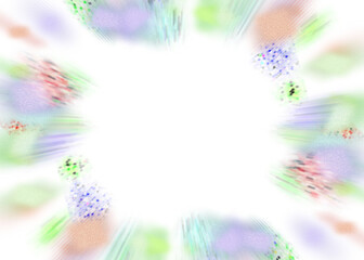 An abstract transparent iridescent color blur burst design element.