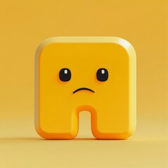 Fototapeta premium Sad Yellow Emoji 3D Render Illustration