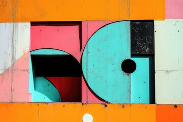 A vibrant wall with a circular opening, great for background or design elements