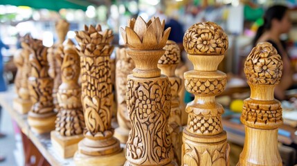 Carved Artisans Crafts at Village Market