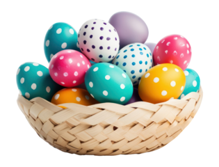 PNG Easter eggs painted basket balloon easter.