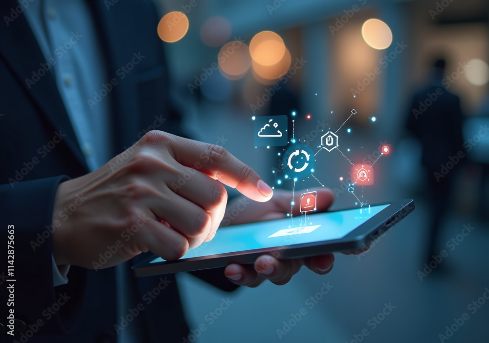 Poster humans interact digital devices using touch interfaces access innovative technologies